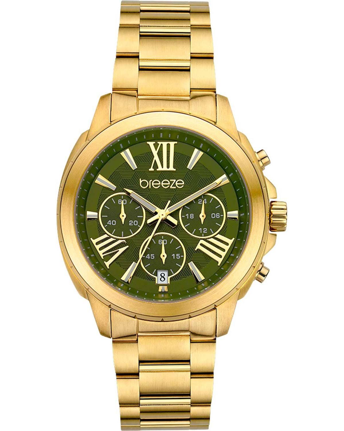 Breeze BREEZE Chronique Chronograph - 212481.7, Gold case with Stainless Steel Bracelet