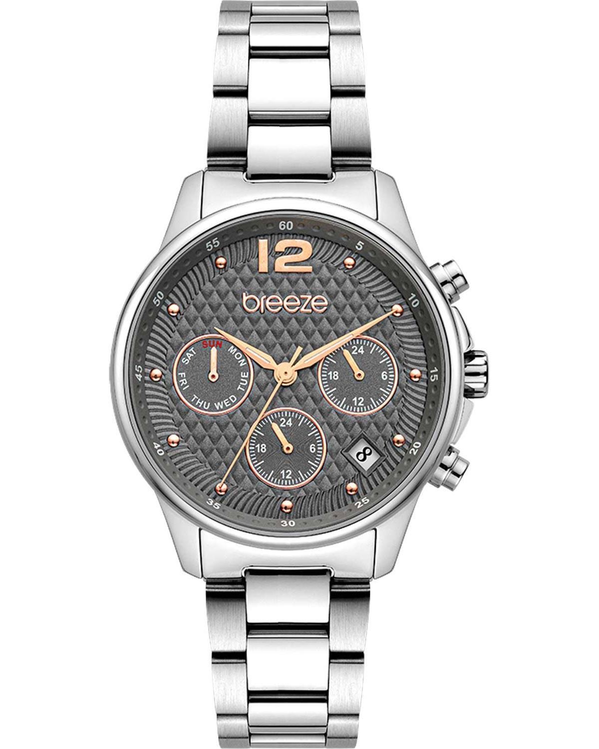  BREEZE Enigma Dual Time - 612431.6, Silver case with Stainless Steel Bracelet 2025