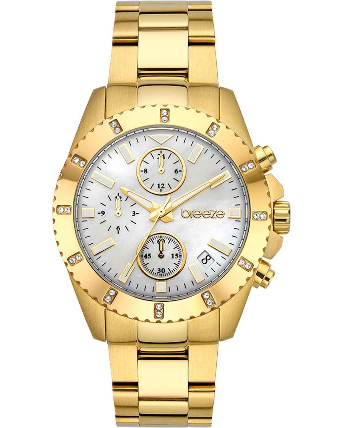  BREEZE Obsession Crystals Chronograph - 212461.1, Gold case with Stainless Steel Bracelet 2025