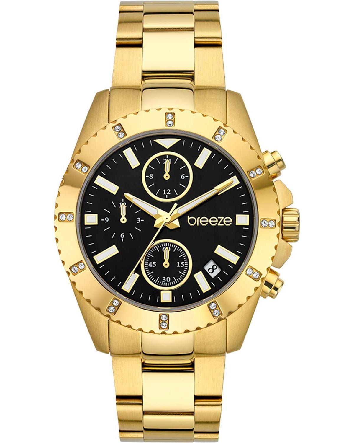  BREEZE Obsession Crystals Chronograph - 212461.2, Gold case with Stainless Steel Bracelet 2025