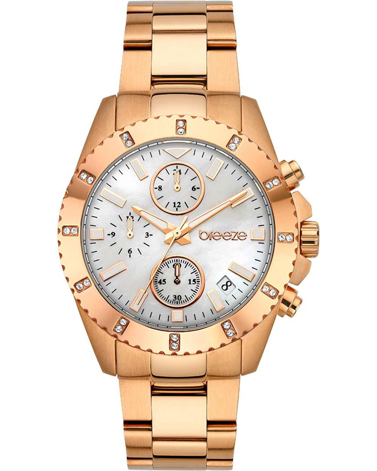 BREEZE Obsession Crystals Chronograph - 212461.4, Rose Gold case with Stainless Steel Bracelet φωτογραφία