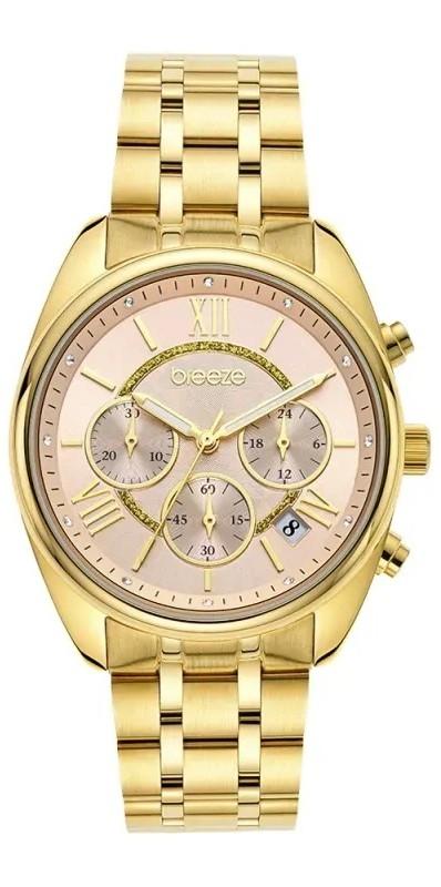 Breeze BREEZE Poshius Chronograph - 212521.4, Gold case with Stainless Steel Bracelet