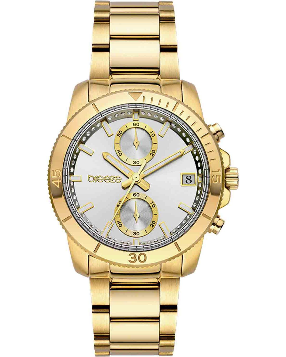  BREEZE Sparkly Crystals Chronograph - 212391.2, Gold case with Stainless Steel Bracelet 2025