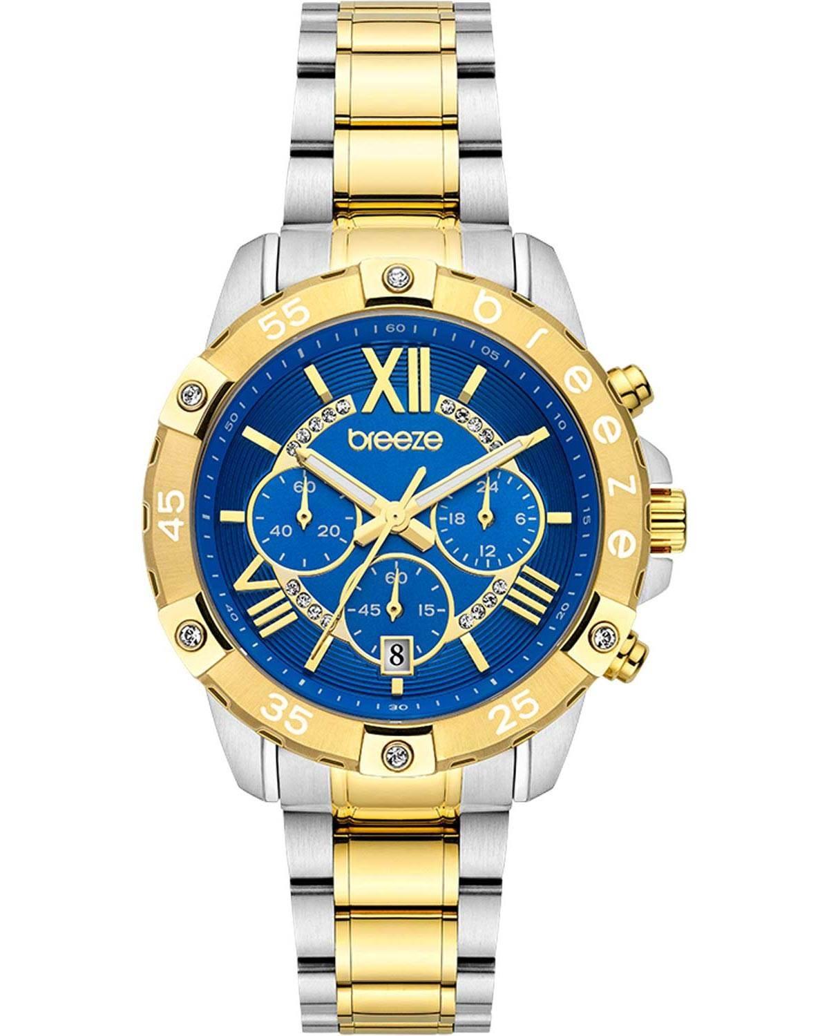  BREEZE Spectacolo Crystals Chronograph - 712441.3, Gold case with Stainless Steel Bracelet 2025