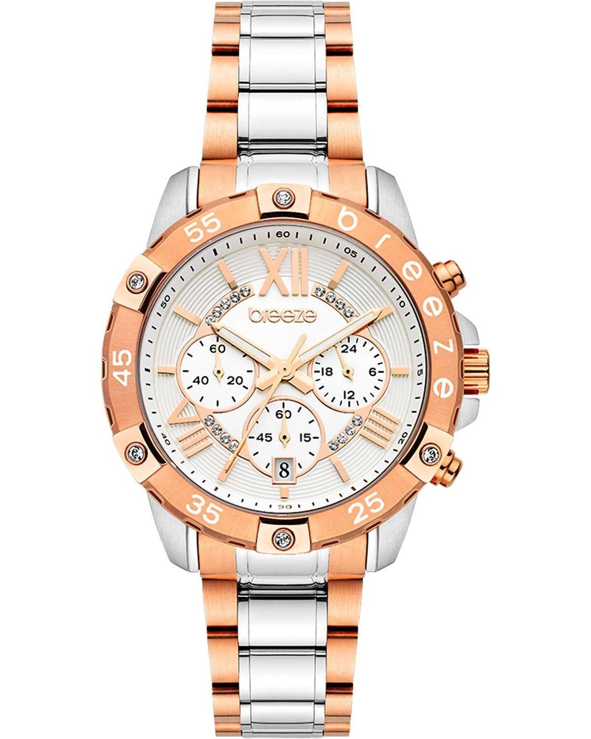  BREEZE Spectacolo Crystals Chronograph - 712441.1, Rose Gold case with Stainless Steel Bracelet 2025