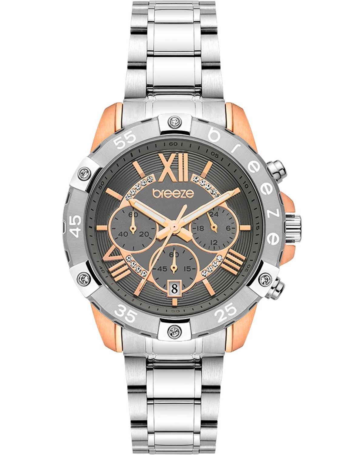  BREEZE Spectacolo Crystals Chronograph - 712441.5, Silver case with Stainless Steel Bracelet 2025