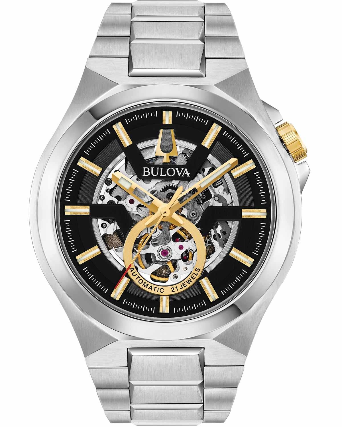 BULOVA Mechanical Automatic 98A224, Silver case with Stainless Steel Bracelet