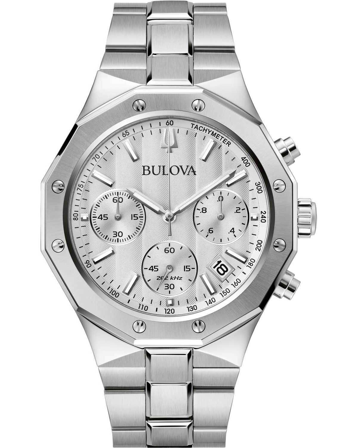 Bulova BULOVA Precisionist Chronograph - 96B408 Silver case with Stainless Steel Bracelet