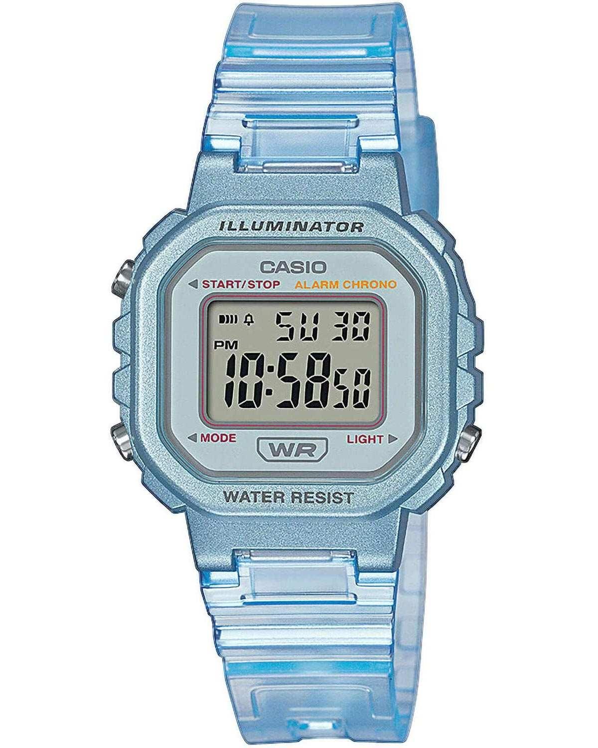 Casio CASIO Collection Chronograph - LA-20WHS-2AEF, Light Blue case with Light Blue Rubber Strap