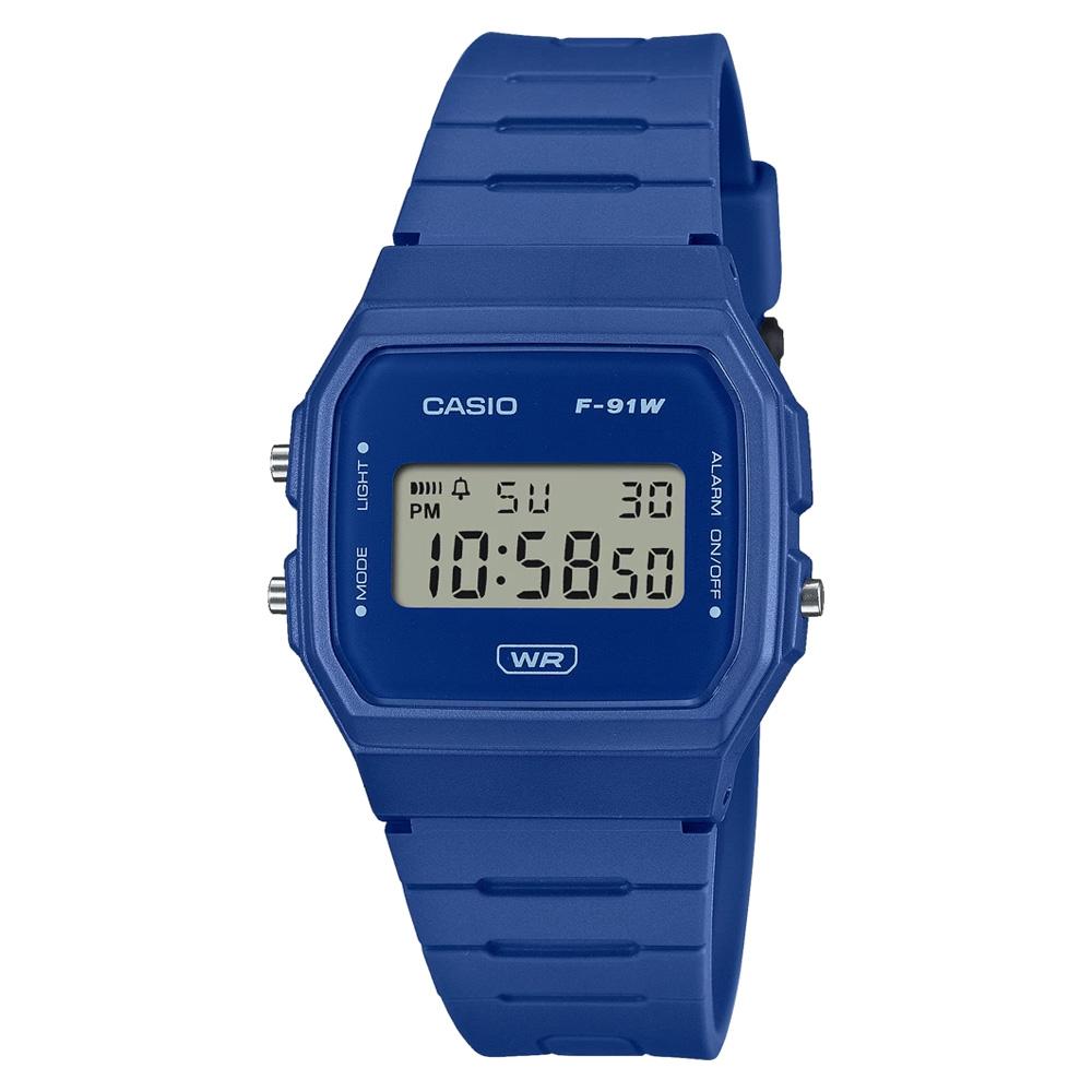 Casio CASIO Collection - F-91WB-2A1EF, Blue case with Blue Rubber Strap
