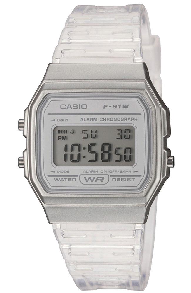  CASIO Collection - F-91WS-7EF, Silver case with Transparent Rubber Strap 2025