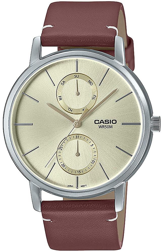 Casio CASIO Collection - MTP-B310L-9AVEF, Silver case with Brown Leather Strap