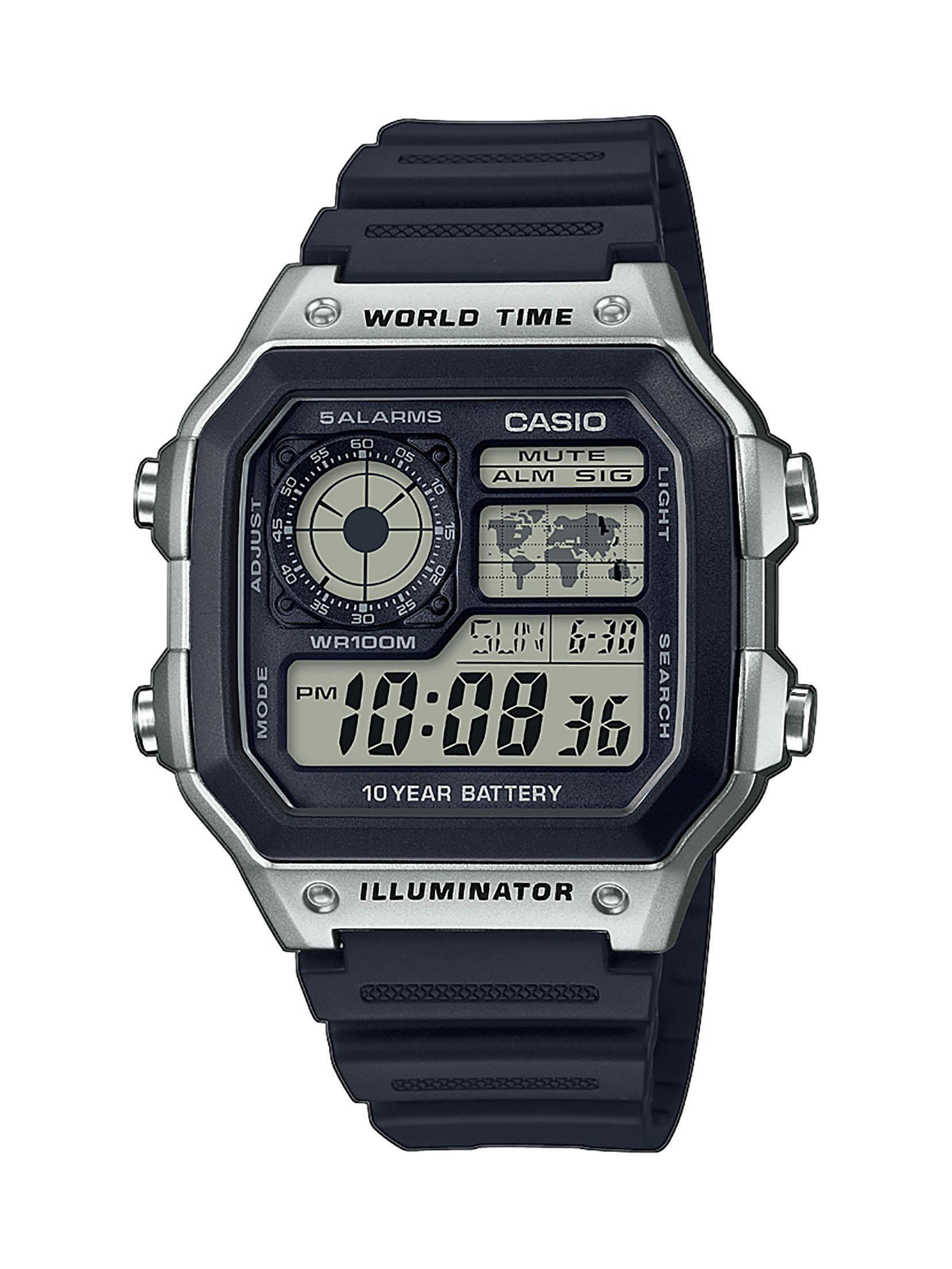 Casio CASIO Collection Sport - AE-1200WH-1CVEF Silver case with Black Rubber Strap