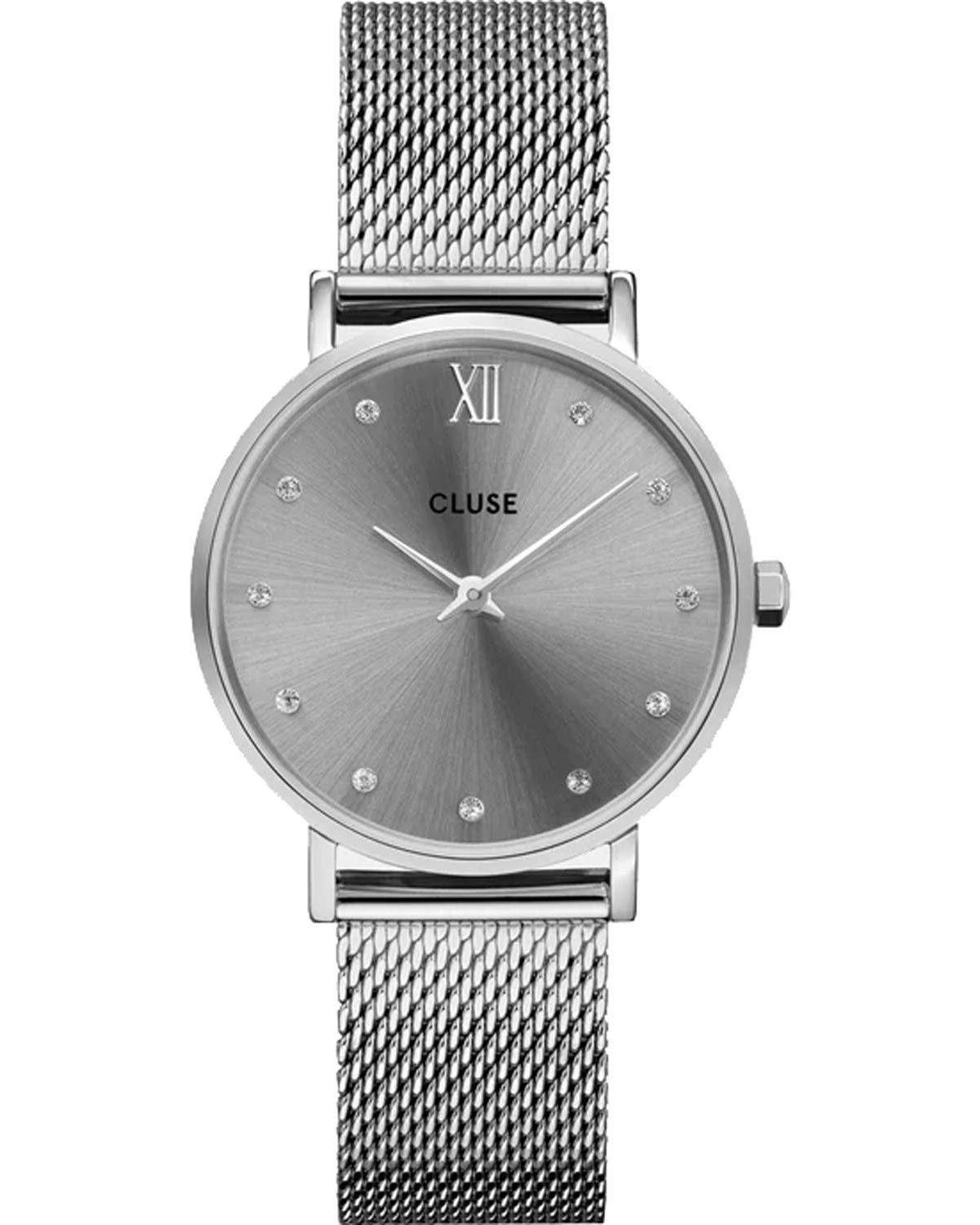  CLUSE Minuit Crystals - CW10203, Silver case with Stainless Steel Bracelet 2025