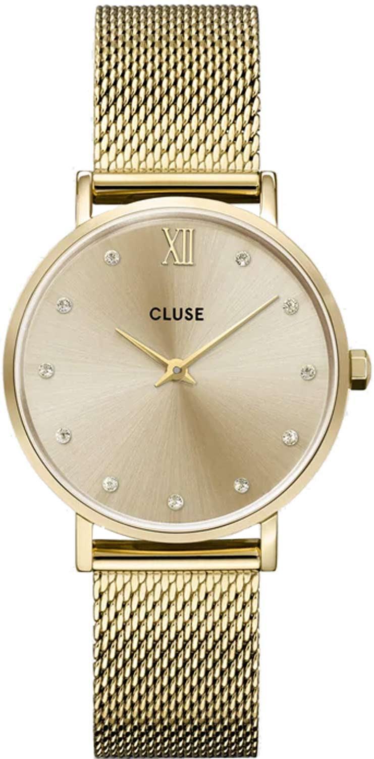  CLUSE Minuit Crystals - CW10204 , Gold case with Stainless Steel Bracelet 2025