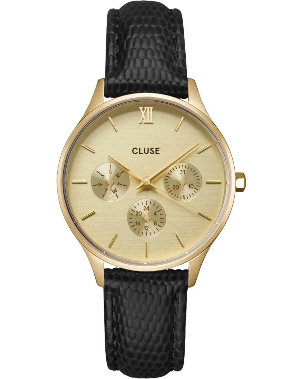  CLUSE Minuit - CW10705, Gold case with Black Leather Strap 2025