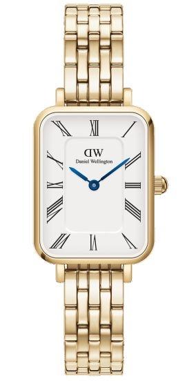  DANIEL WELLINGTON Quadro Roman Numerals 5-Link Gold - DW00100688, Gold case with Stainless Steel Bracelet 2025