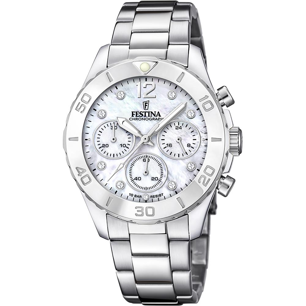  FESTINA Ladies Crystals Chronograph - F20603/1 , Silver case with Stainless Steel Bracelet 2025
