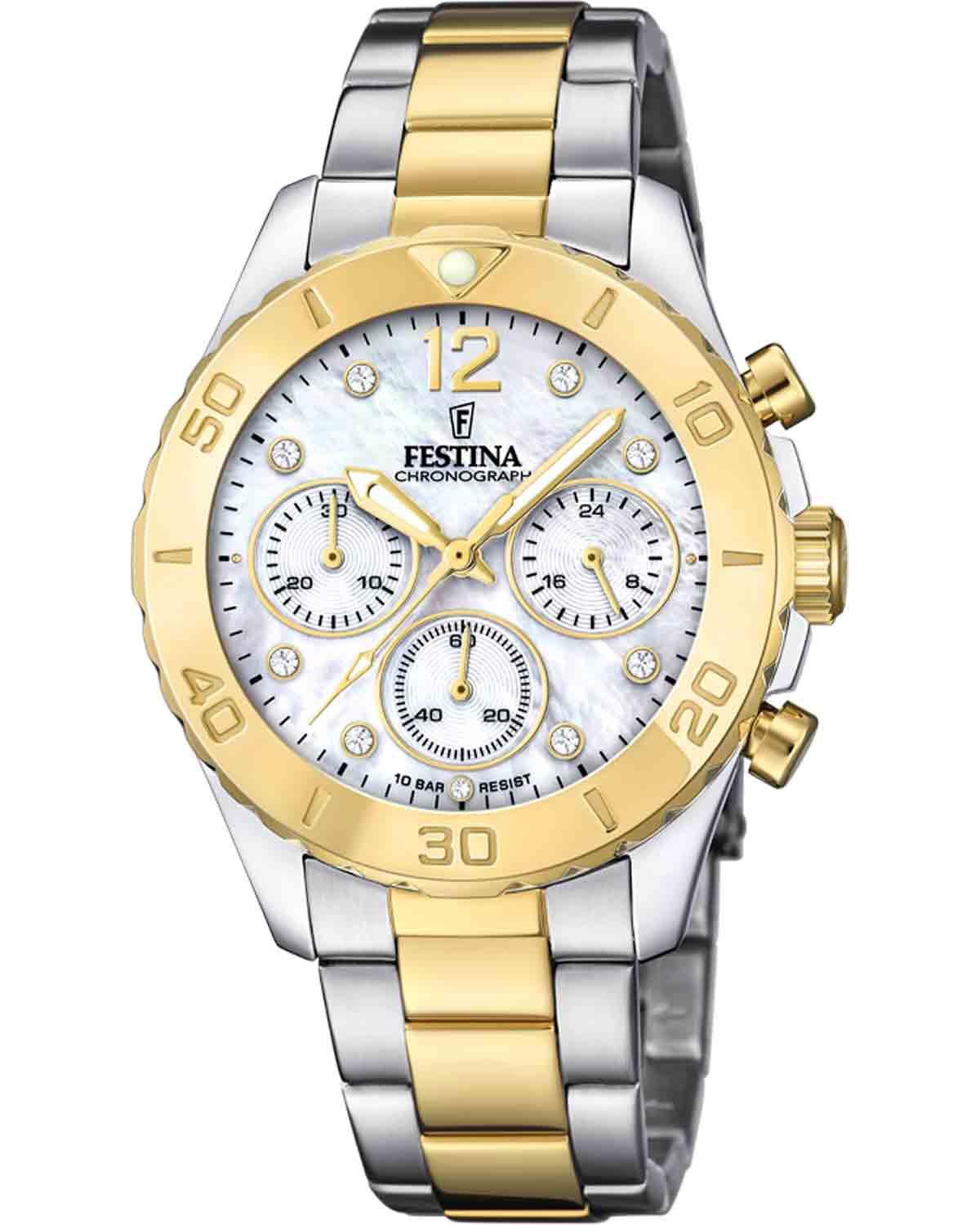  FESTINA Ladies Crystals Chronograph - F20604/1 , Silver case with Stainless Steel Bracelet 2025