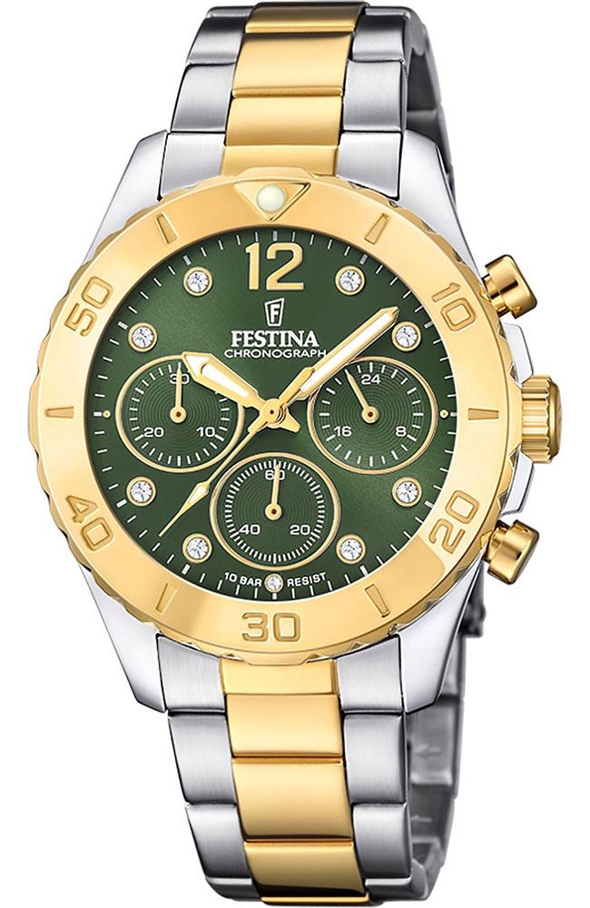  FESTINA Ladies Crystals Chronograph - F20604/2 , Silver case with Stainless Steel Bracelet 2025