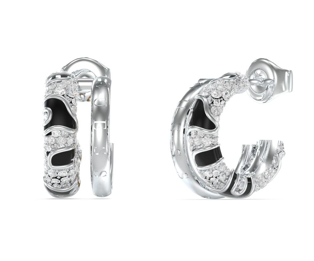  GUESS STEEL Σκουλαρίκια από Ανοξείδωτο ατσάλι Silver JUBE05193JWRHBKT/U 2025