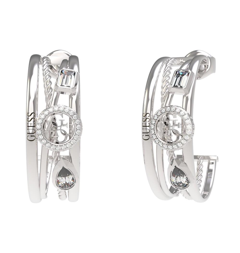  GUESS STEEL Σκουλαρίκια από Ανοξείδωτο ατσάλι Silver JUBE05236JWRHT/U 2025