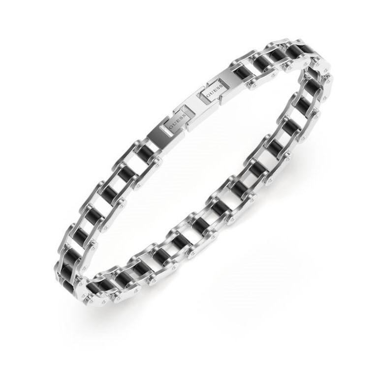 Guess Jewellery GUESS STEEL Βραχιόλι από Ανοξείδωτο ατσάλι Black & Silver JUMB04409JWSTGMT/U