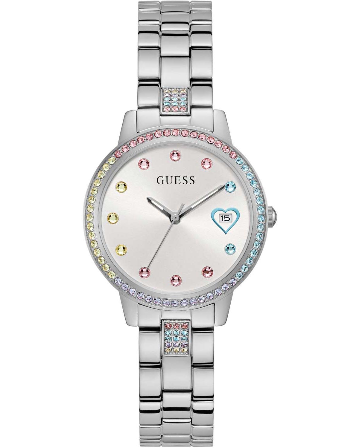  GUESS Three Of Hearts Crystals - GW0657L1, Silver case with Stainless Steel Bracelet 2025