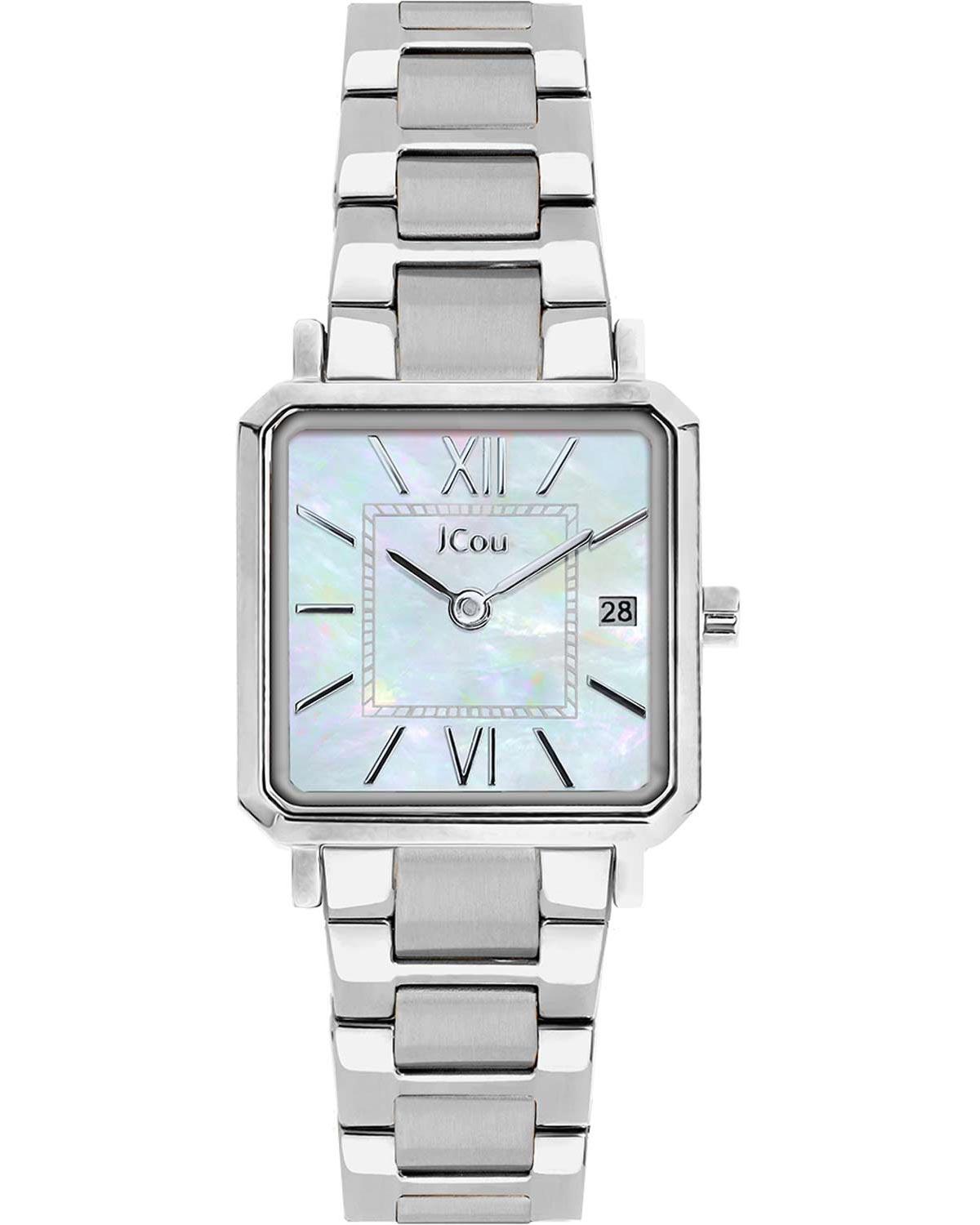  JCOU Azure Crystals - JU19070-2, Silver case with Stainless Steel Bracelet 2025