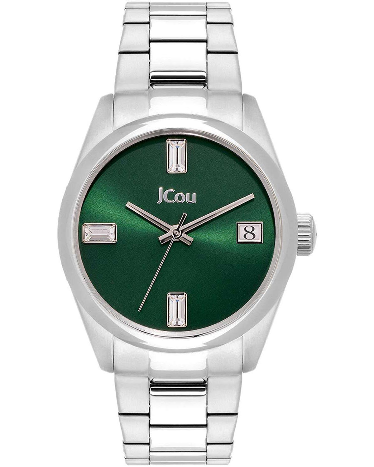  JCOU Emerald II Crystals - JU19061-2, Silver case with Stainless Steel Bracelet 2025