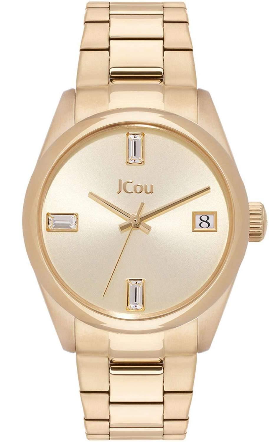  JCOU Emerald II Crystals - JU19061-3, Gold case with Stainless Steel Bracelet 2025