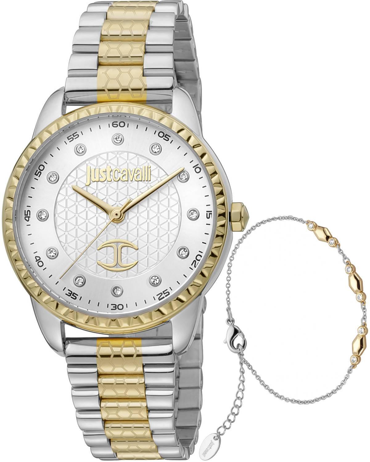  JUST CAVALLI Gift Set - JC1L176M0085 Silver case with Stainless Steel Bracelet 2025