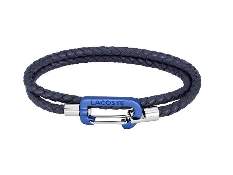 LACOSTE Βραχιόλι από ανοξείδωτο ατσάλι & δέρμα Blue 2040315