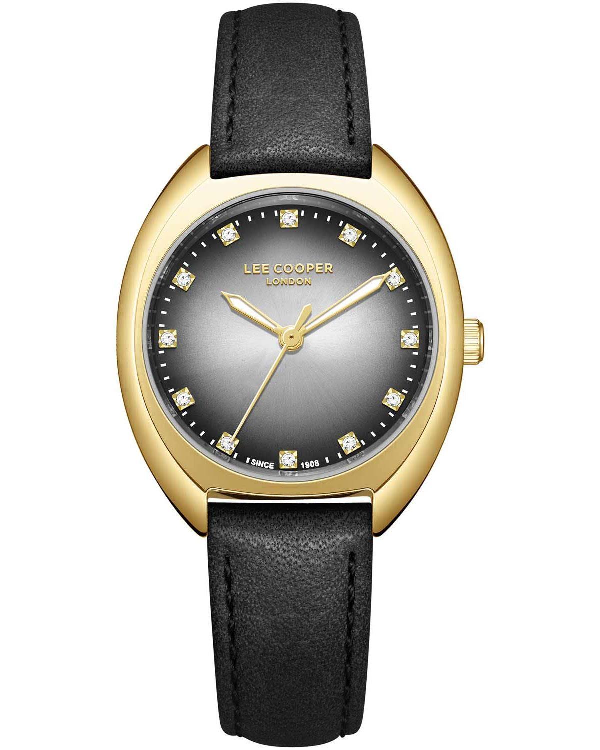  LEE COOPER Ladies Crystals - LC07988.131, Gold case with Black Leather Strap 2025