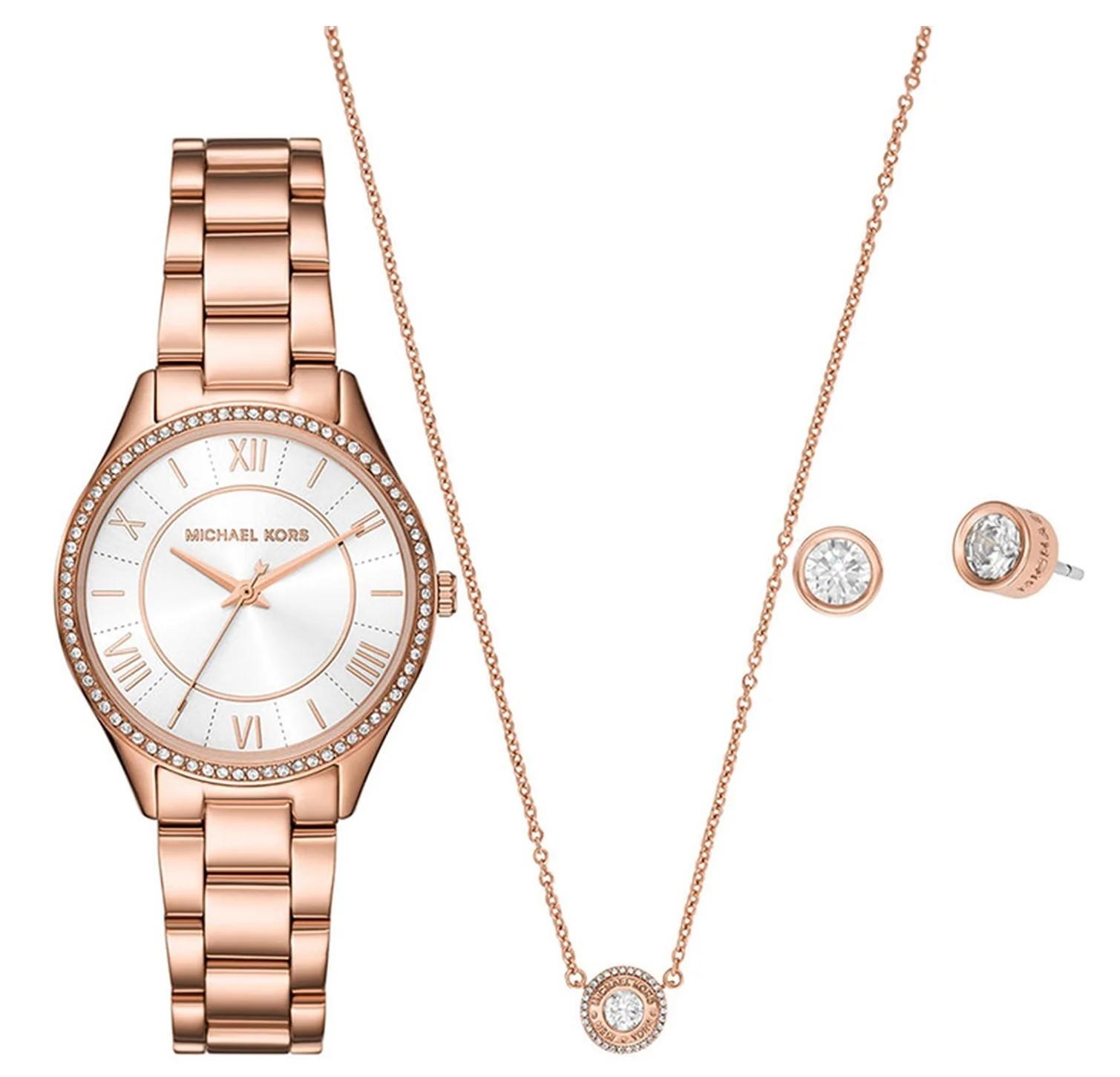  MICHAEL KORS Lauryn Crystals Gift Set - MK4850, Rose Gold case with Stainless Steel Bracelet 2025