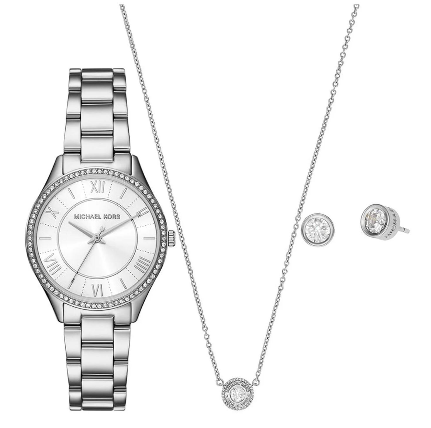  MICHAEL KORS Lauryn Crystals Gift Set - MK4851, Silver case with Stainless Steel Bracelet 2025