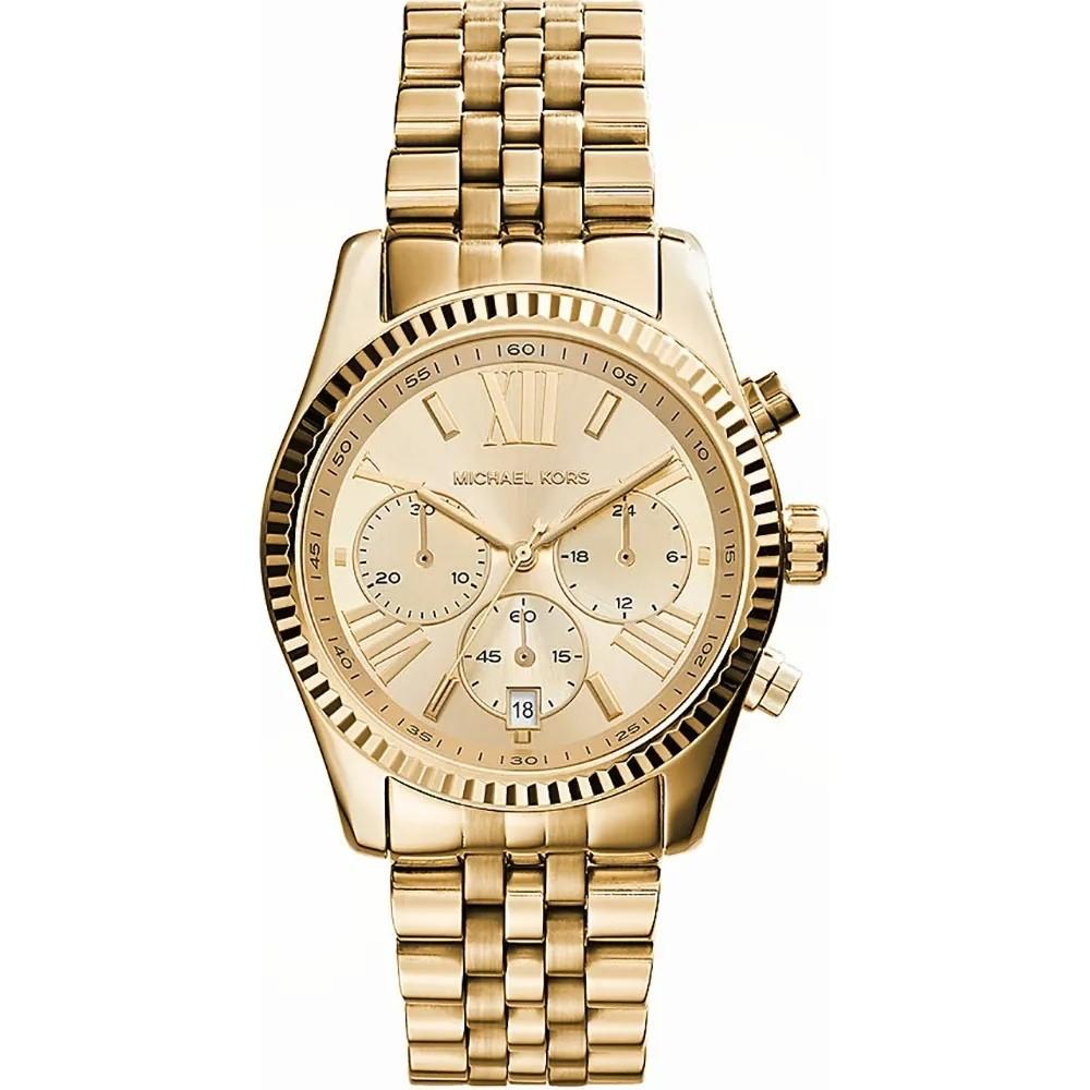  MICHAEL KORS Lexington Chronograph - MK7378, Gold case with Stainless Steel Bracelet 2025