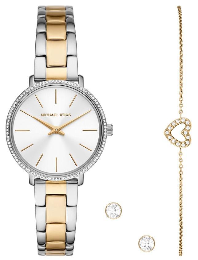  MICHAEL KORS Pyper Crystals Gift Set - MK1041, Silver case with Stainless Steel Bracelet 2025