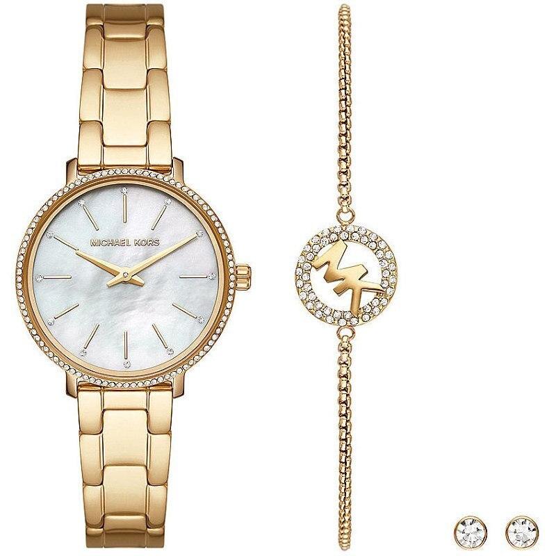  MICHAEL KORS Pyper Crystals Gift Set - MK1065, Gold case with Stainless Steel Bracelet 2025