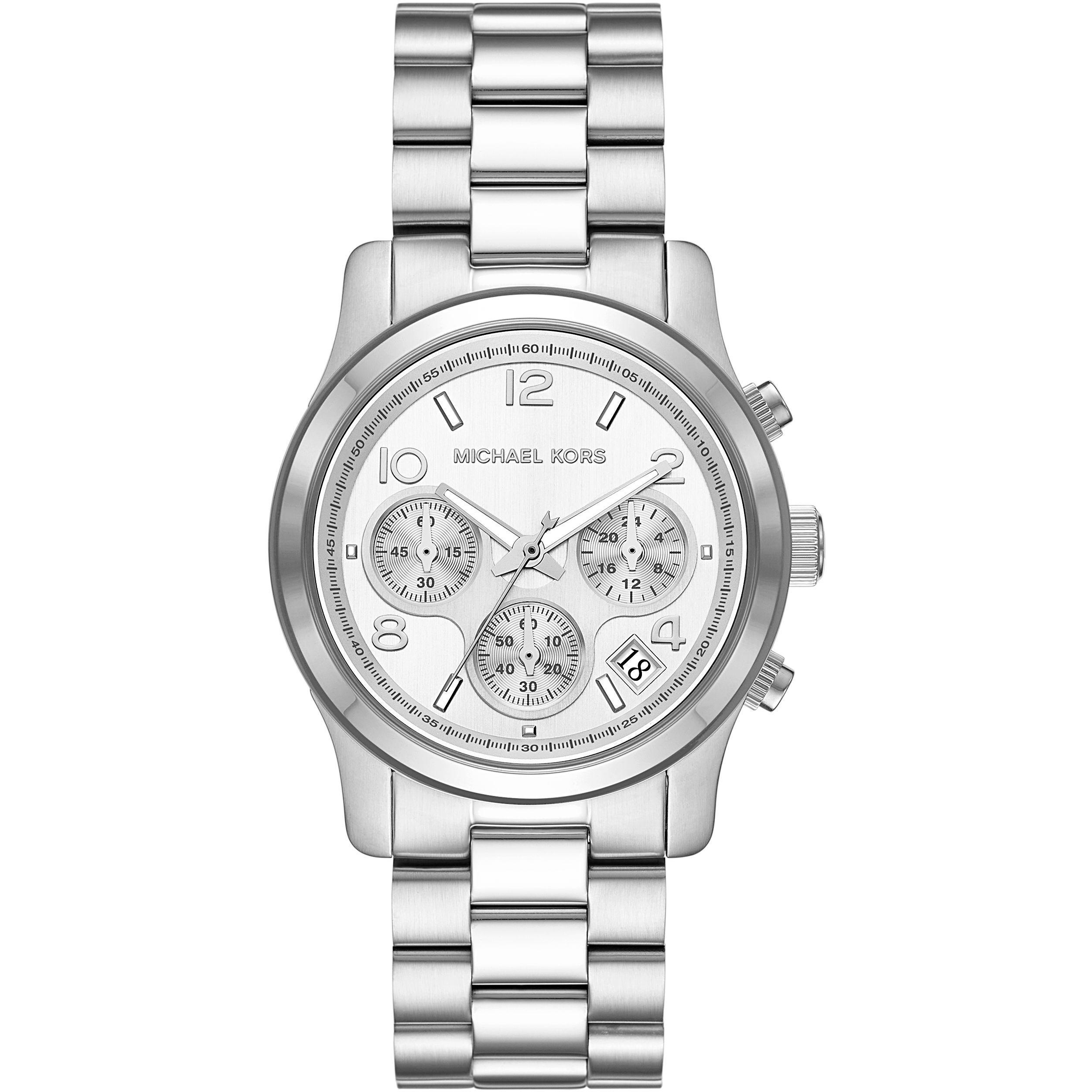  MICHAEL KORS Runway Chronograph - MK7325, Silver case with Stainless Steel Bracelet 2025