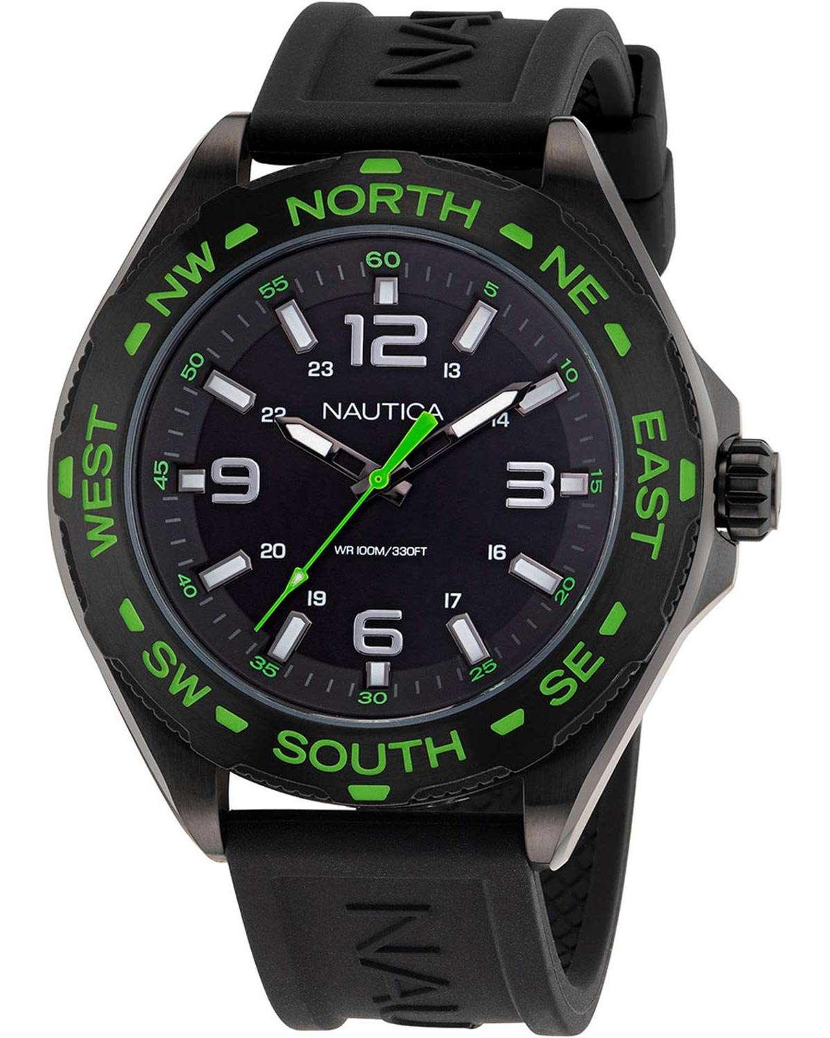 Nautica NAUTICA Clearwater Beach - NAPCWS303, Black case with Black Rubber Strap