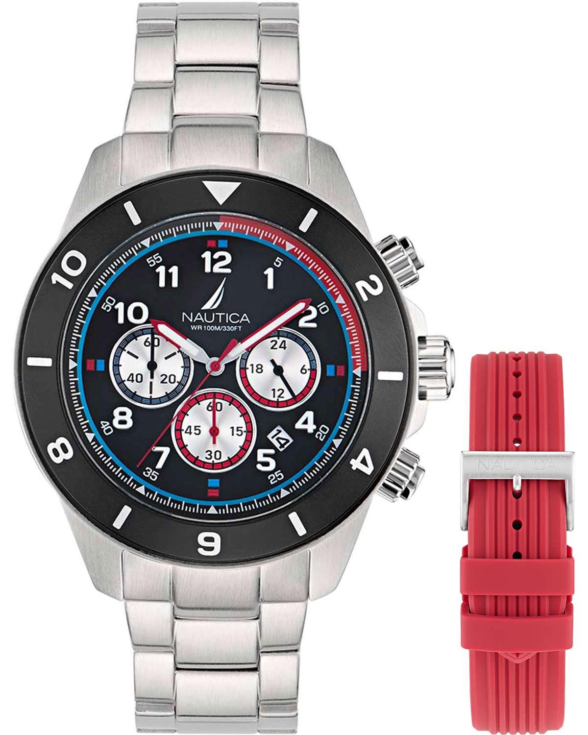 Nautica NAUTICA NCT One Chronograph - NAPNOS406, Silver case with Stainless Steel Bracelet