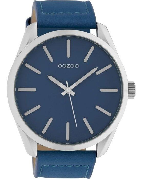 Oozoo OOZOO Timepieces - C10321, Silver case with Blue Leather Strap