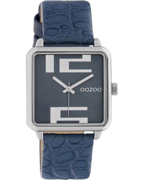 Oozoo OOZOO Timepieces - C10366, Silver case with Blue Leather Strap