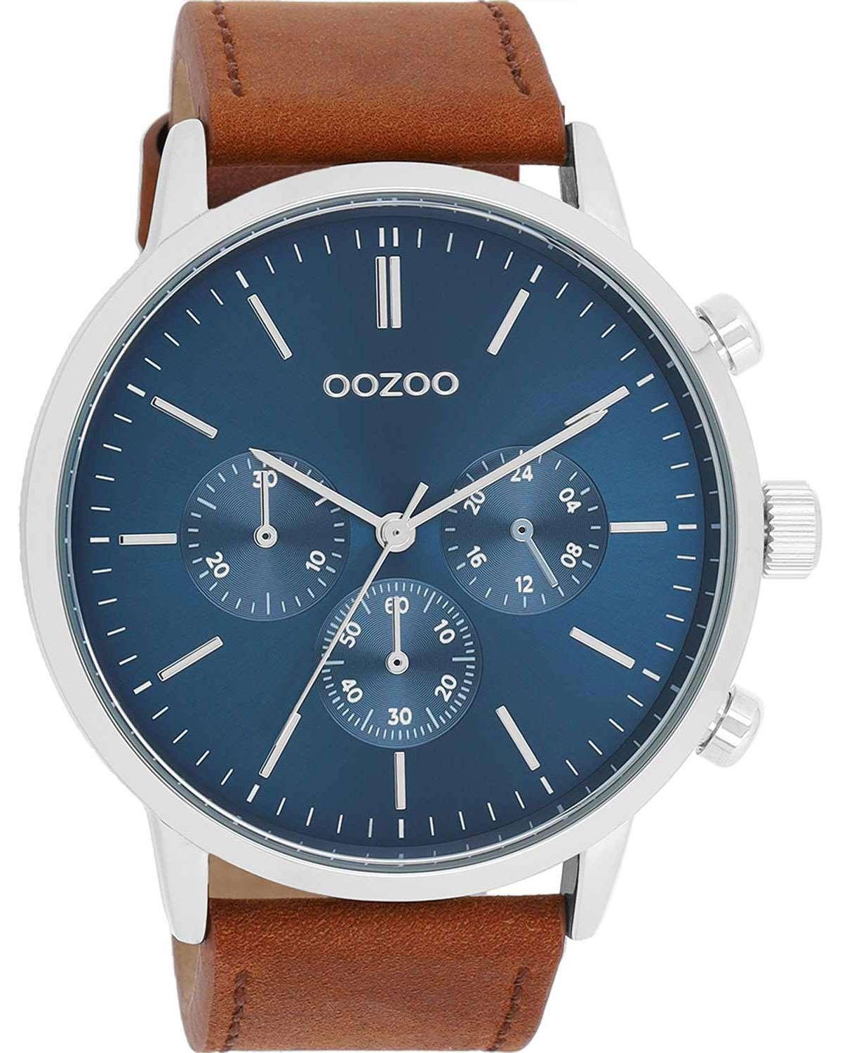 Oozoo OOZOO Timepieces - C11200, Silver case with Brown Leather Strap