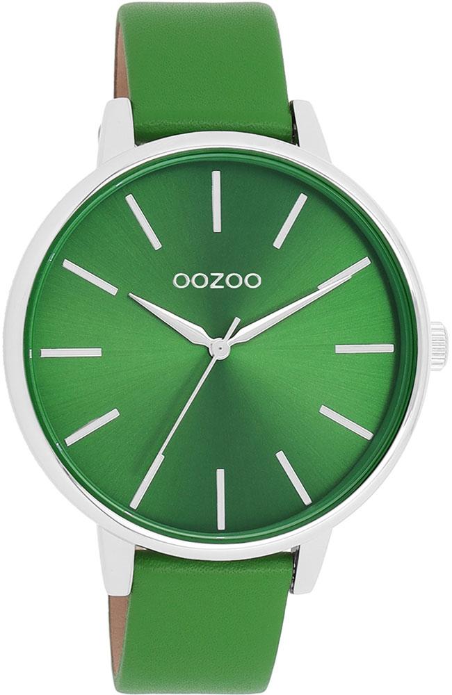  OOZOO Timepieces - C11297, Silver case with Green Leather Strap 2025