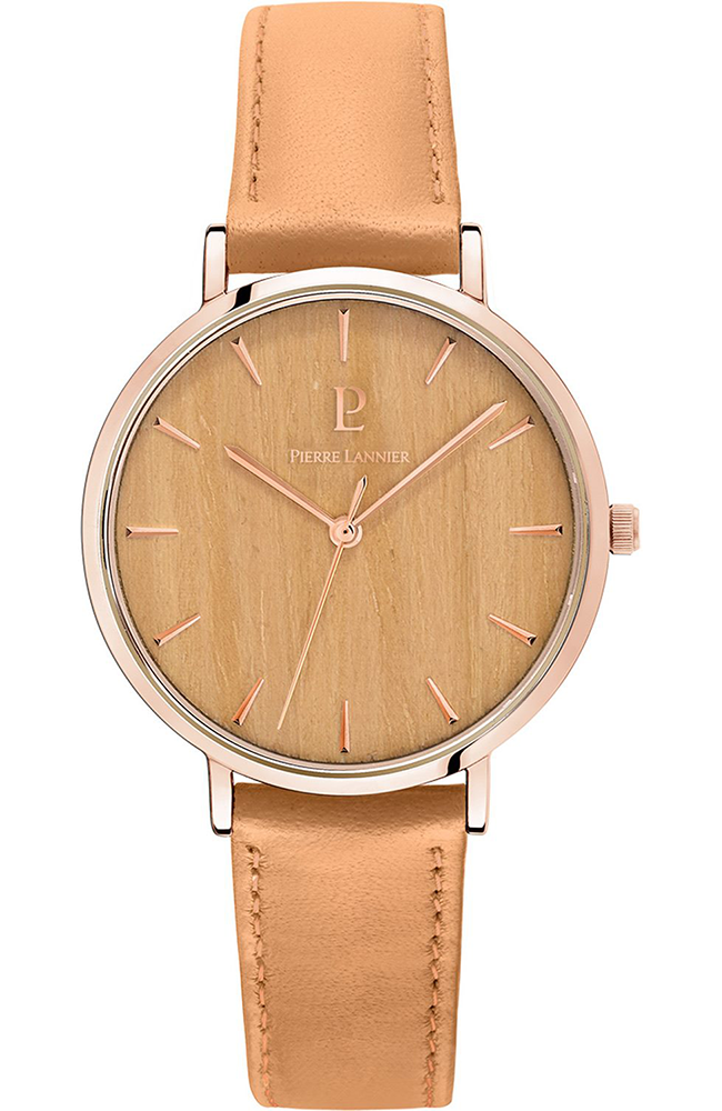  PIERRE LANNIER Nature - 018P994, Rose Gold case with Beige Leather strap 2025