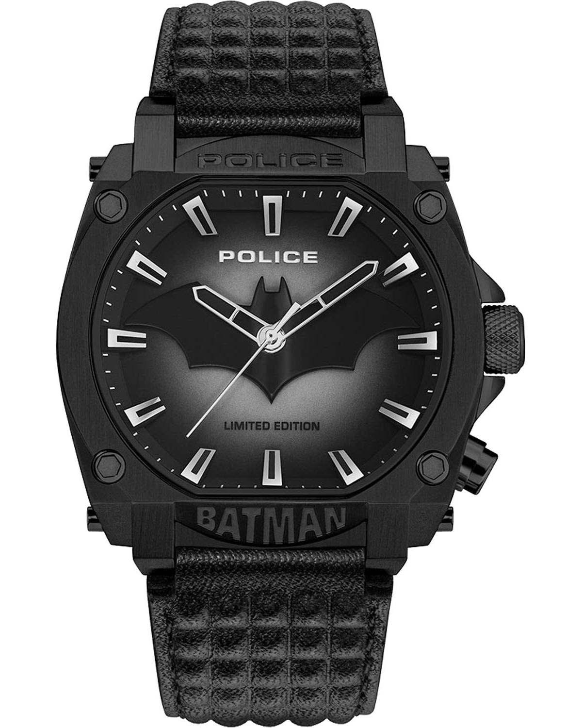 Police POLICE X BATMAN Forever Limited Edition - PEWGD0022601, Black case with Black Leather Strap