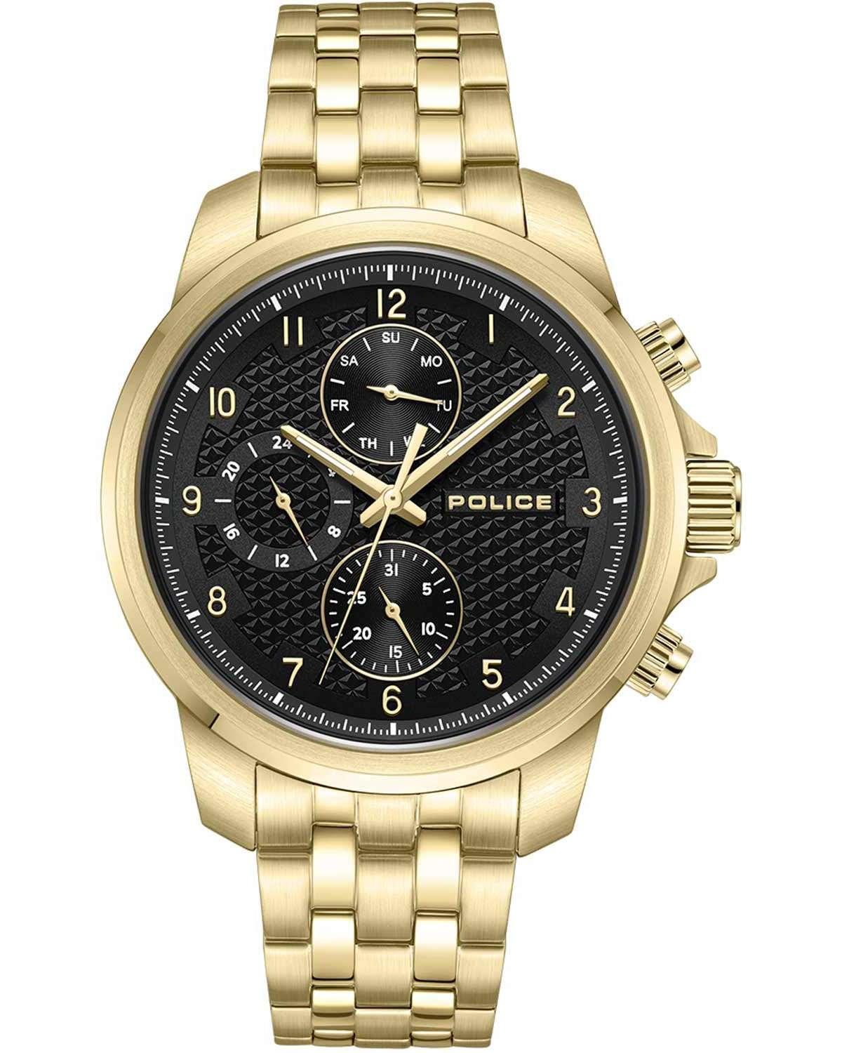 Police POLICE Mensor - PEWJK0021506, Gold case with Stainless Steel Bracelet