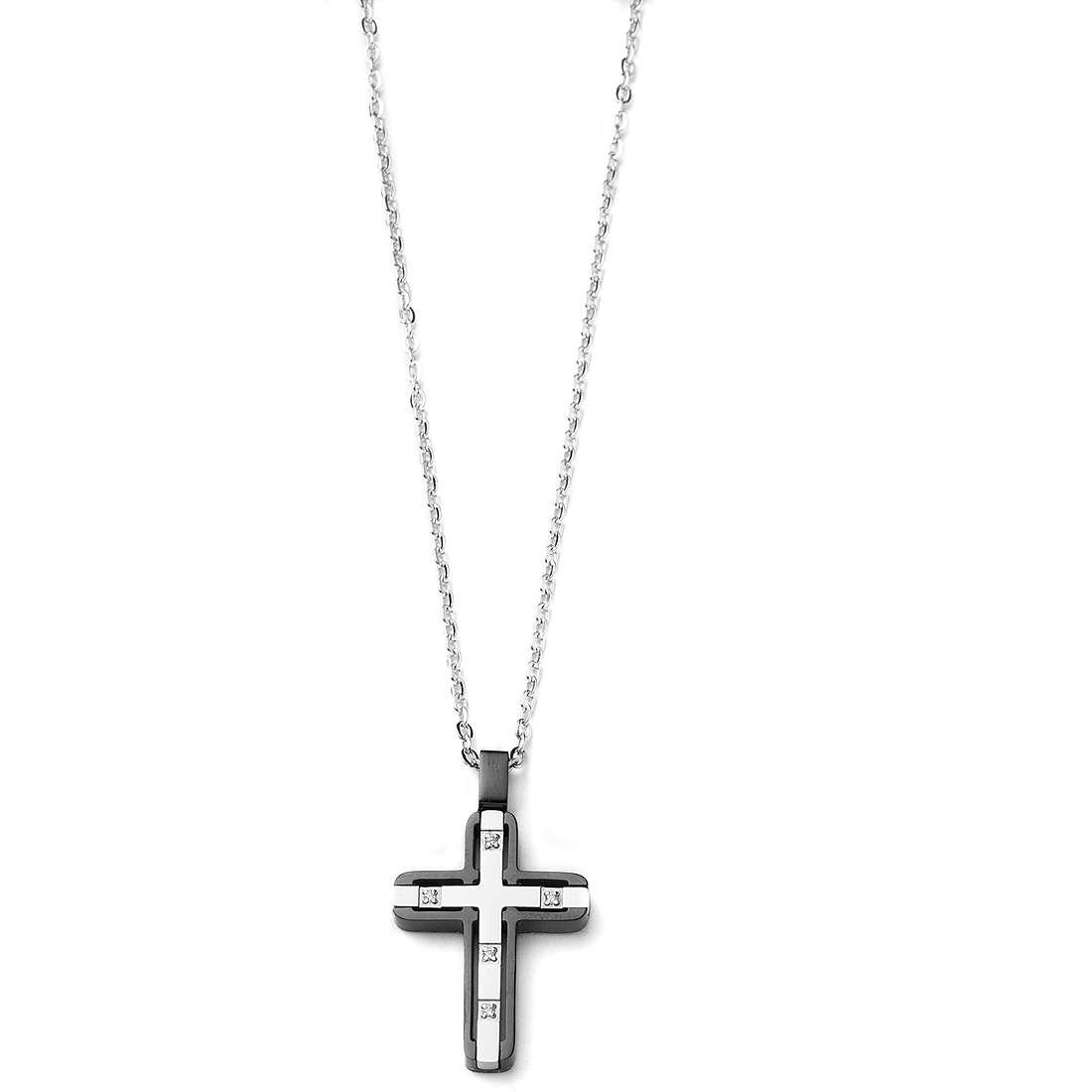 Sovrani SOVRANI Κολιέ από από ανοξείδωτο ατσάλι Silver & Black J5863
